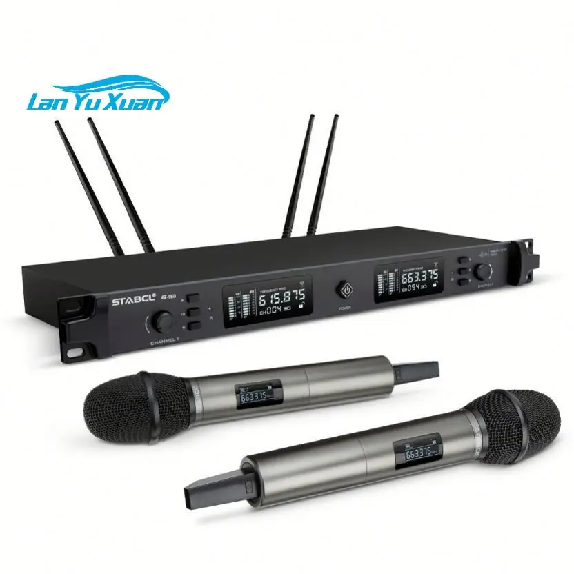 

Wireless Microphone UHF Metal Dual Handheld Dynamic Mic Karaoke Systemtrue diversity wireless microphone system