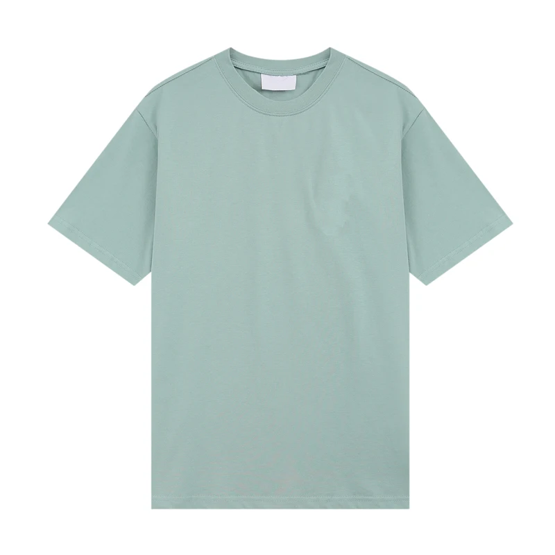

Men's T-Shirt Cy121# 2023 Summer Korean Version Of The Same Color Love Embroidered Short-Sleeved Round Neck Solid Color T-Shirt