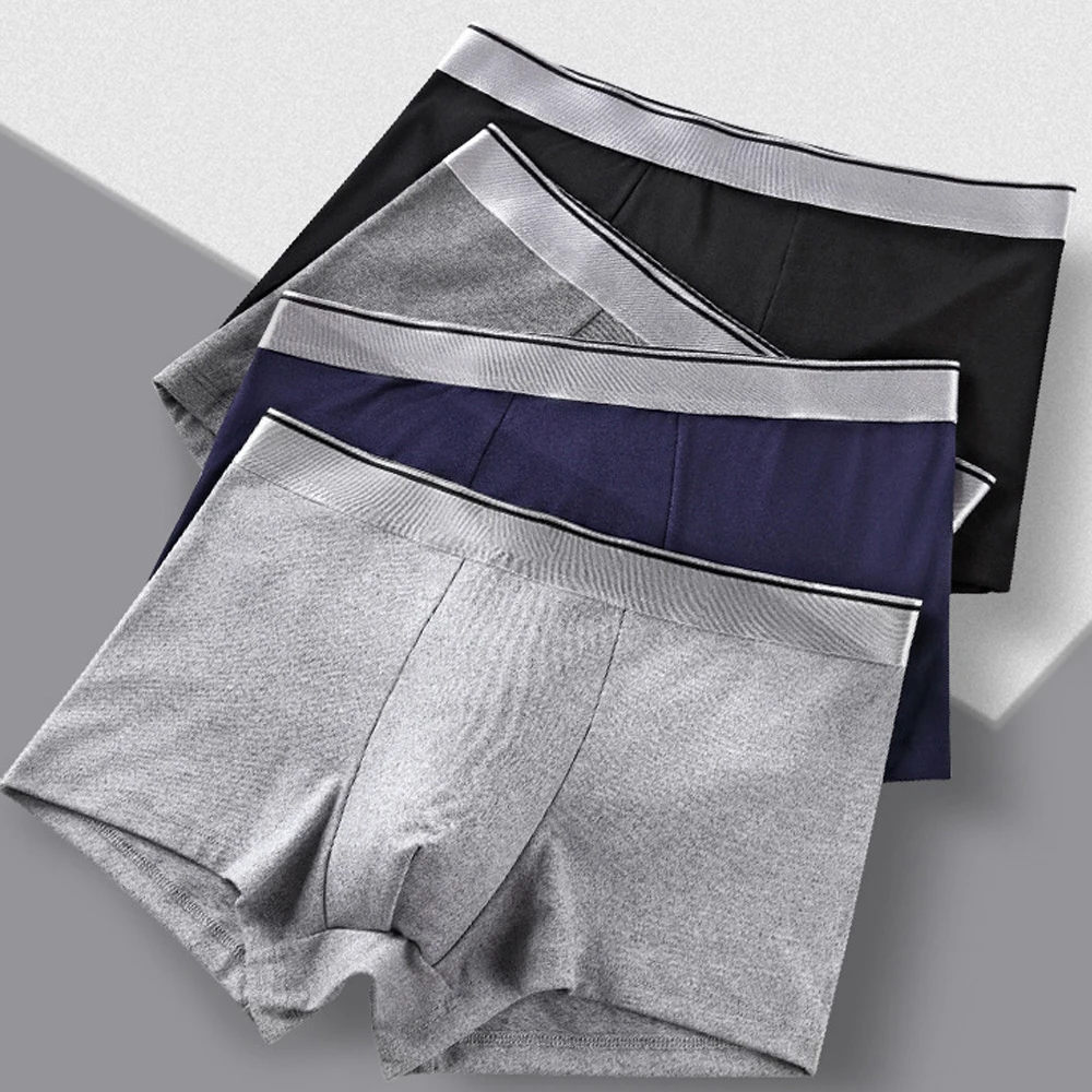 4pcs Men Underwear Boxers Briefs Cool Sexy Male Plus Size Underpants 5XL Letter Boxershorts Breathable Cotton Underpants