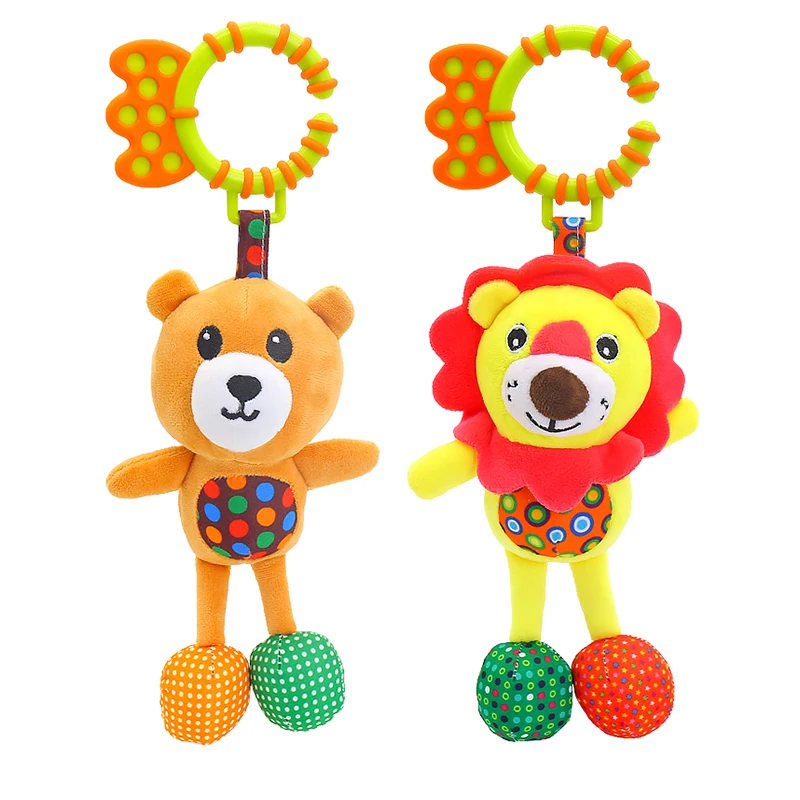 

Игрушка-погремушка Детская плюшевая на коляску, с мультяшным медведем