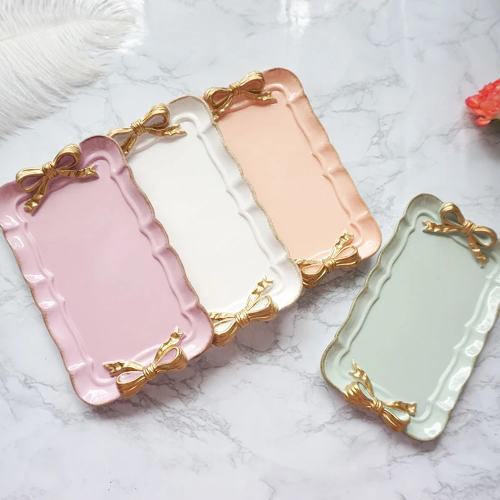 

Serving Trays Decorative Serving Platter For Party Rectangle Resin Organizer Tray For Jewelry Perfumes Elegant Food Plates For