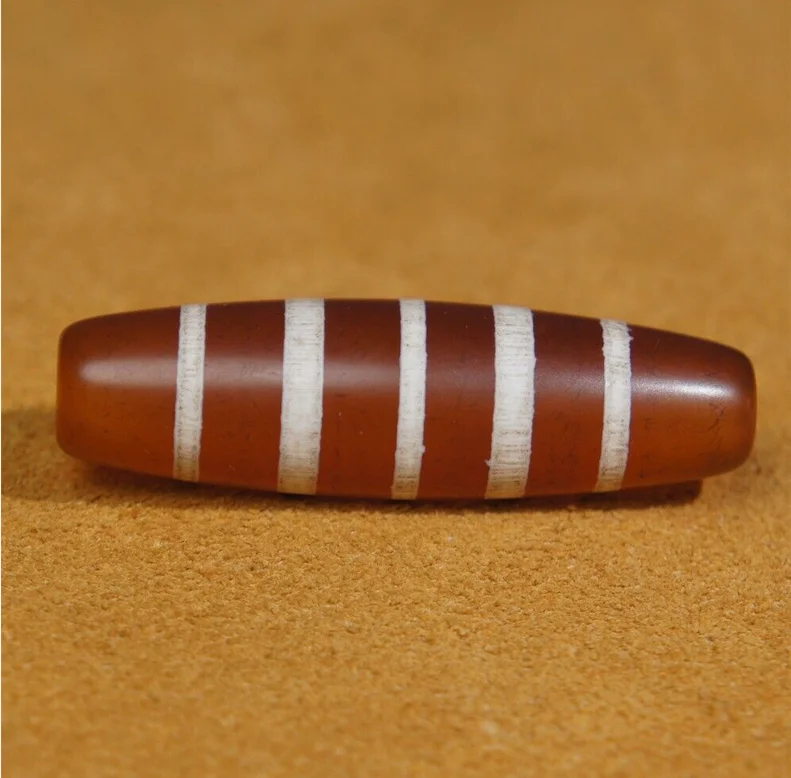 Гималайские тибетские бусины Дзи старый агат белый 5-линейный тотемный амулет