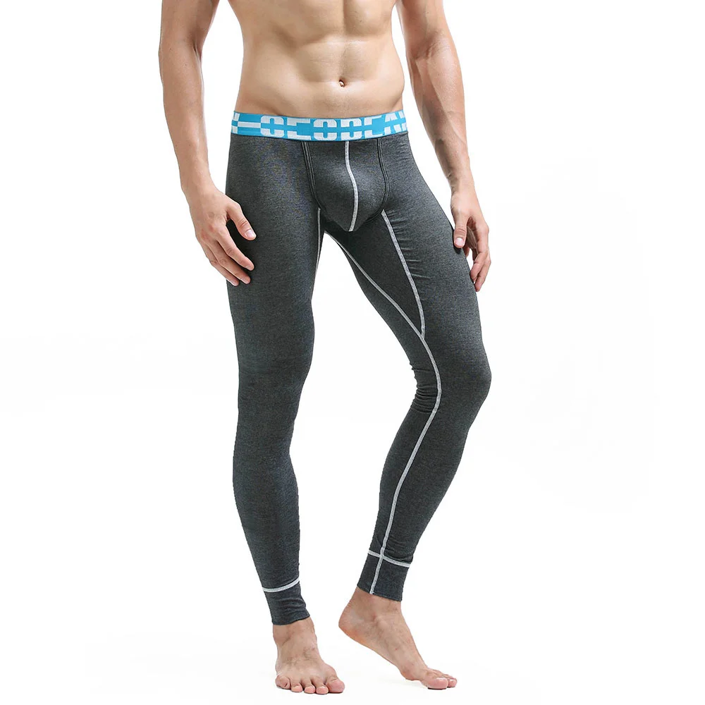 

New Winter Warm Men Fasion sexy Lon Jons Cotton Termal Underwear Solid color Tit Sinle Lon Leins Pants i Quality
