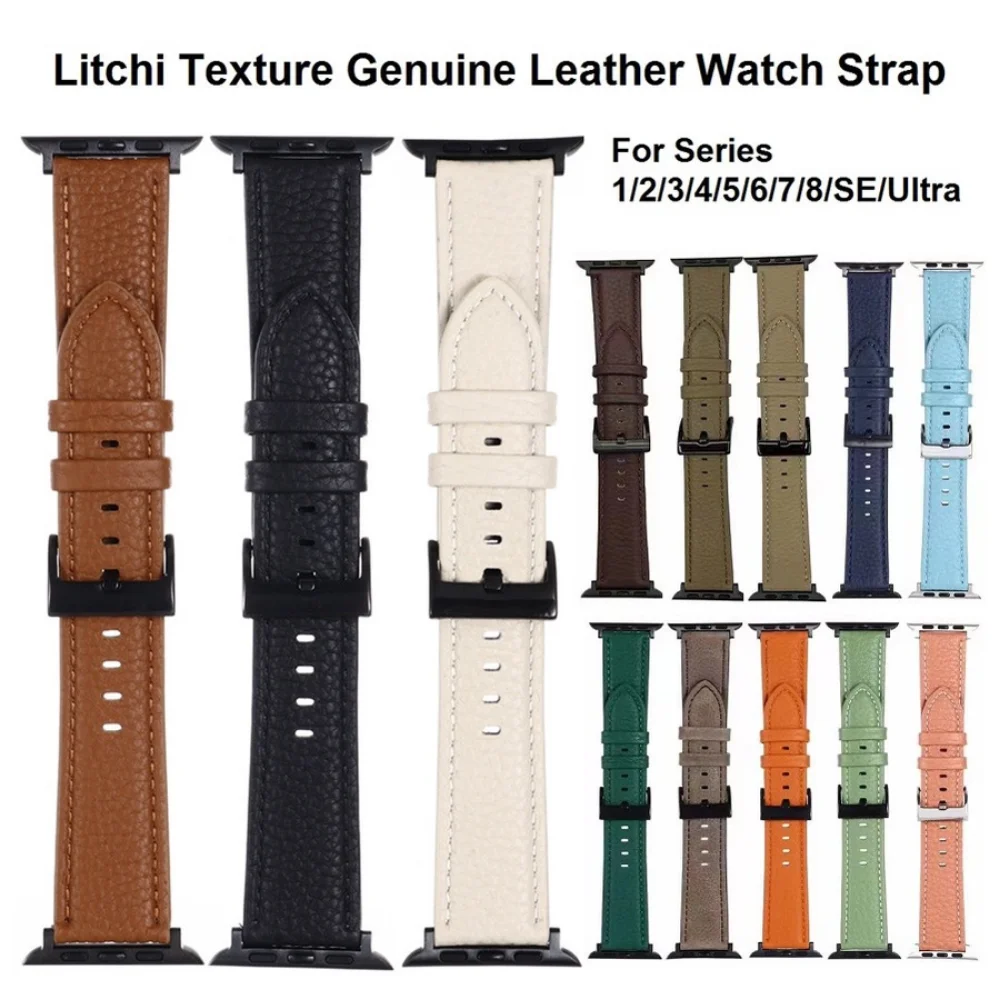 

Ремешок из натуральной кожи для Apple Watch Ultra 49 мм Series 8/7/6/5/4/3/2/1/SE 45 мм 44 мм 41 мм 40 мм 42 мм 38 мм