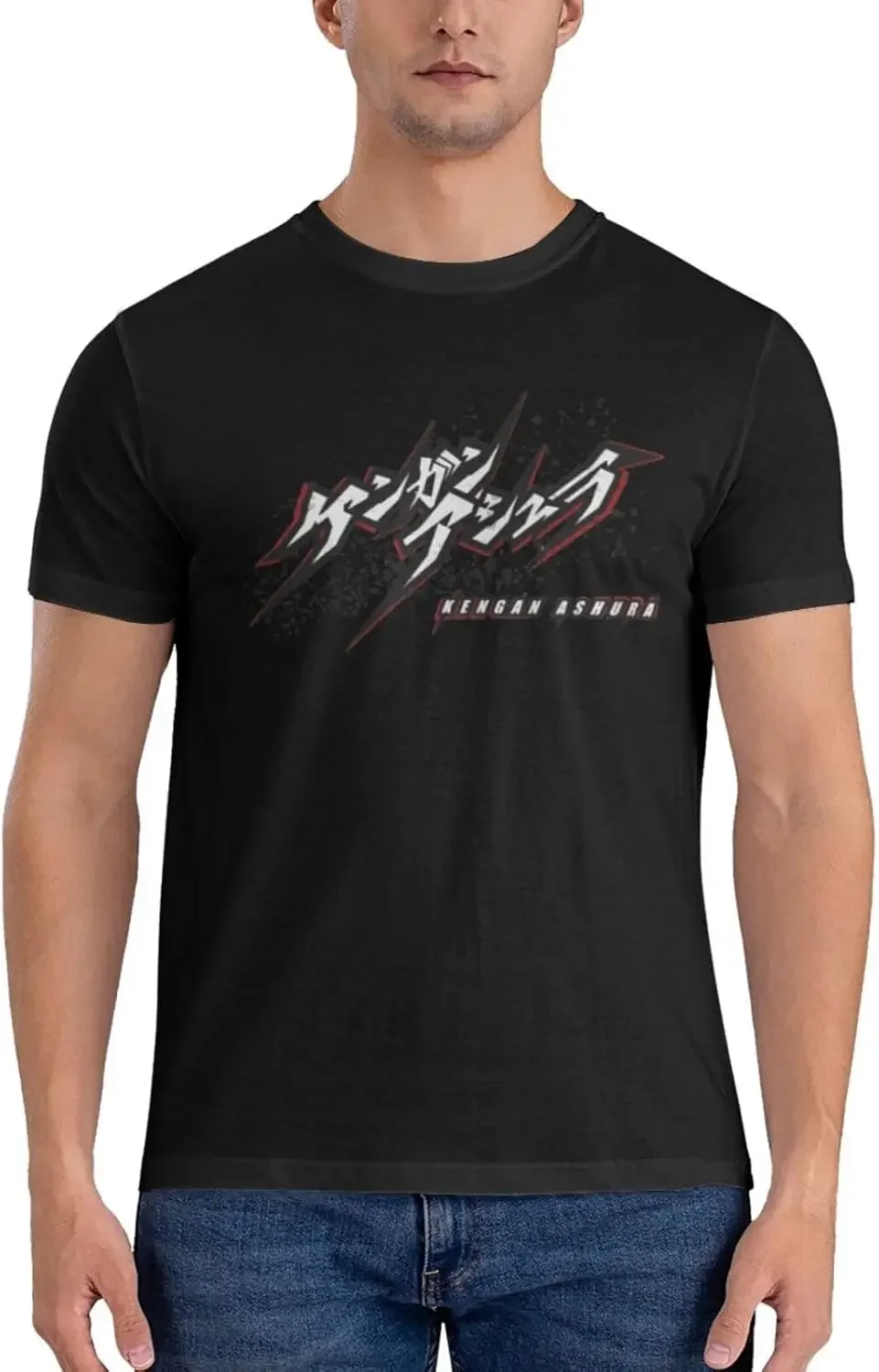 Фото Kengan Anime Ashura Logo Shirt Men's Breathable Custom Cotton Short Sleeve Tshirt Fashion Casual Tops Tees Black №3
