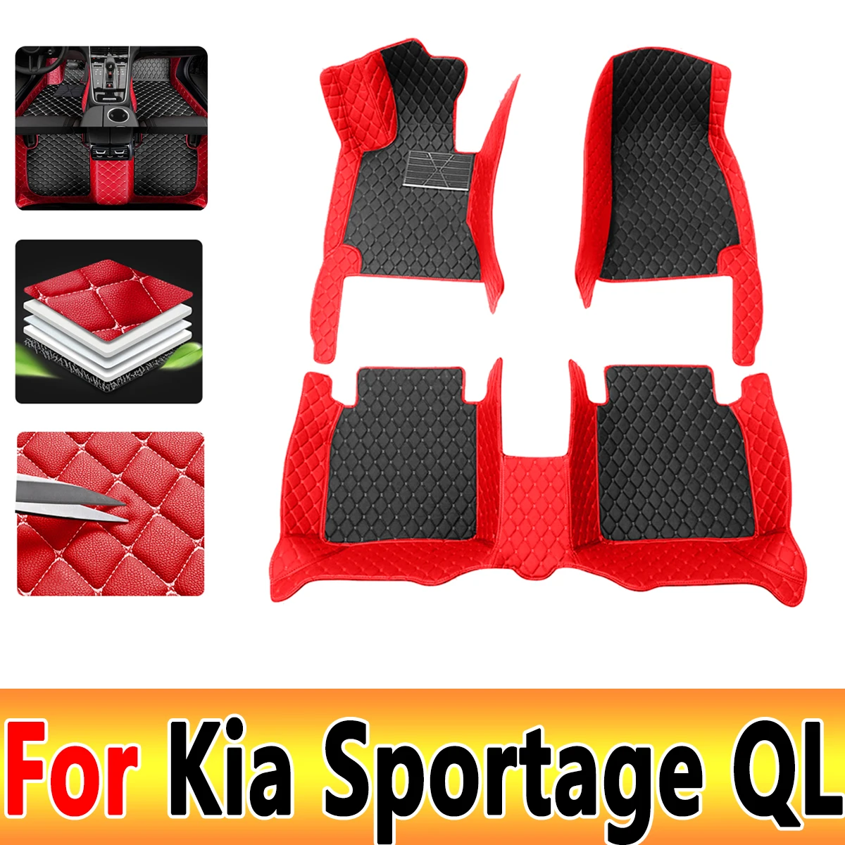 

Автомобильные коврики для Kia Sportage QL MK4 2017 ~ 2022, коврик с защитой от грязи, роскошный кожаный напольный коврик, прочные коврики, полный комплект, автомобильные аксессуары