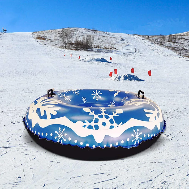 

Winter Inflatable Ski Circle With Handle Durable Snow Tube For Kids Adult Thick Size Skiing Outdoor Snow Circle