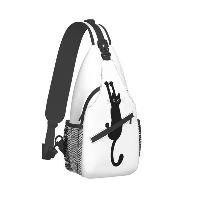 Рюкзак через плечо с черной кошкой мужская сумка на заказ для путешествий пешего