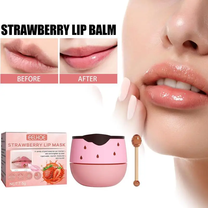 

Bee Balm Anti-cracking Strawberry Overnight Lip Balm 2.95 Oz Lip Film Overnight Moisturizing Repairing Lips Propolis Extract