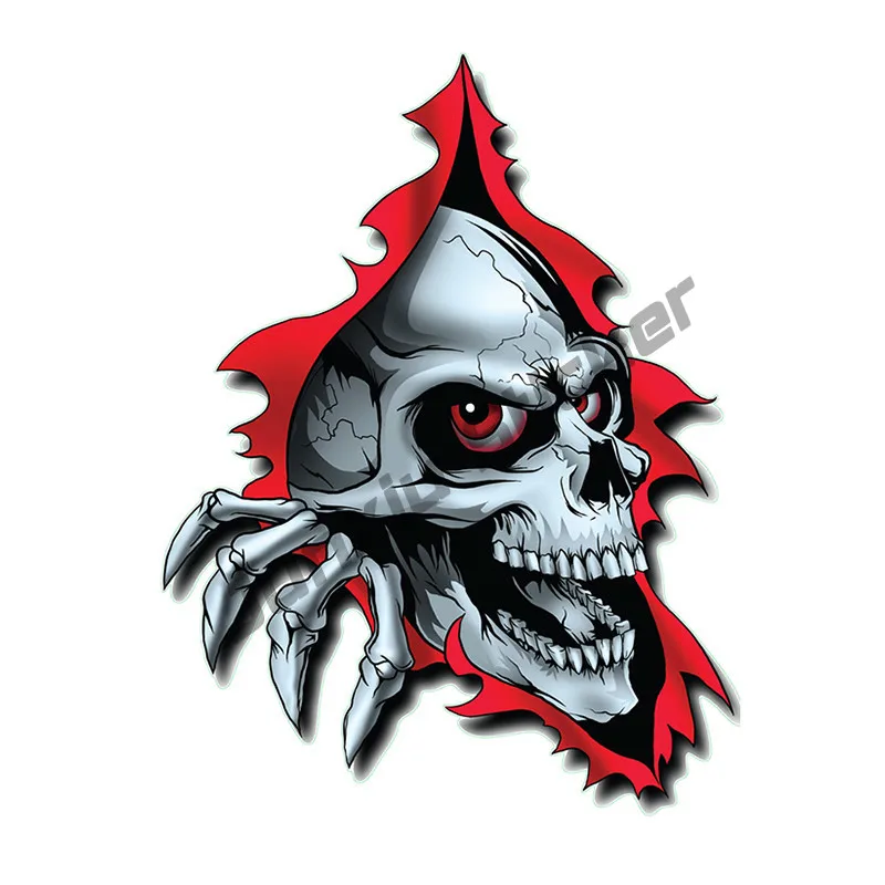 

Cartoon Car Stickers Decor Motorcycle Decals Evil Skull Tear Creative Sunscreen Waterproof Decorative Accessories PVC13x10cm
