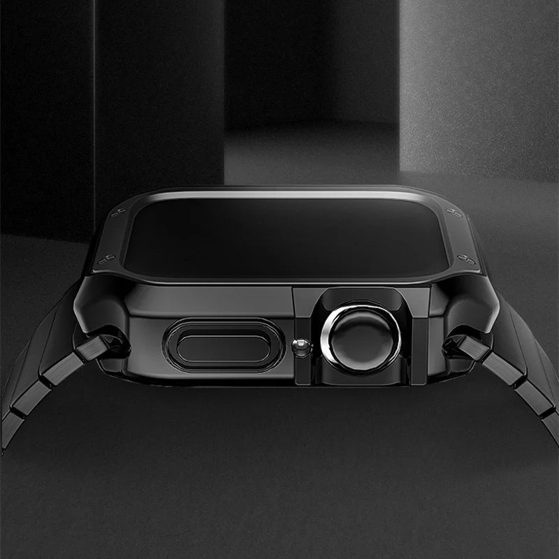 Stainless Steel Strap+Case For Apple Watch Band 45mm 41mm Soft TPU Cover For iwatch series 3 4 5 SE 6 7 44mm 42mm 40mm 38mm enlarge