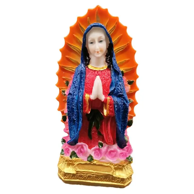 

6.5x10.5x19.5cm Beautiful Our Lady Of Guadalupe Virgin Mary Statue Sculpture Resin Figurine Gift Holiday Display Decor Ornament