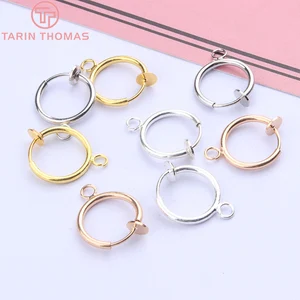 (4114)10 шт. диаметр 11 мм 13 мм 15 мм латунные круглые Пружинные серьги-клипсы для женщин без отверстий ювелирные изделия аксессуары