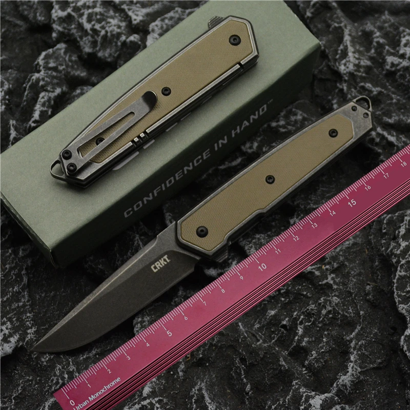 

CRKT 7091 Folding Knife Outdoor Camping D2 Steel Bearing a Folding Knife Fruit Knife Portable EDC Tool Cutter