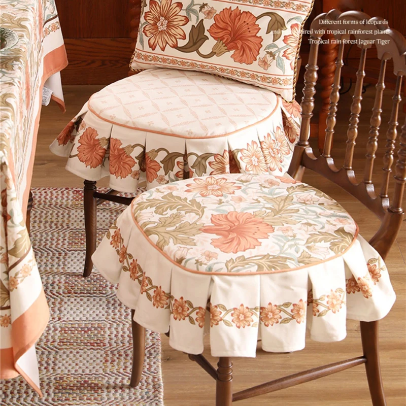 Cushion Retro Orange Flower Home Decoration Livingroom Chair