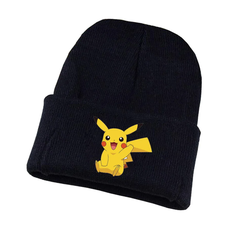 

Anime Pikachu Peripheral Warm Plush Hats for Men and Women, Winter Knitted Woolen Hats, Student Sports and Leisure Hats