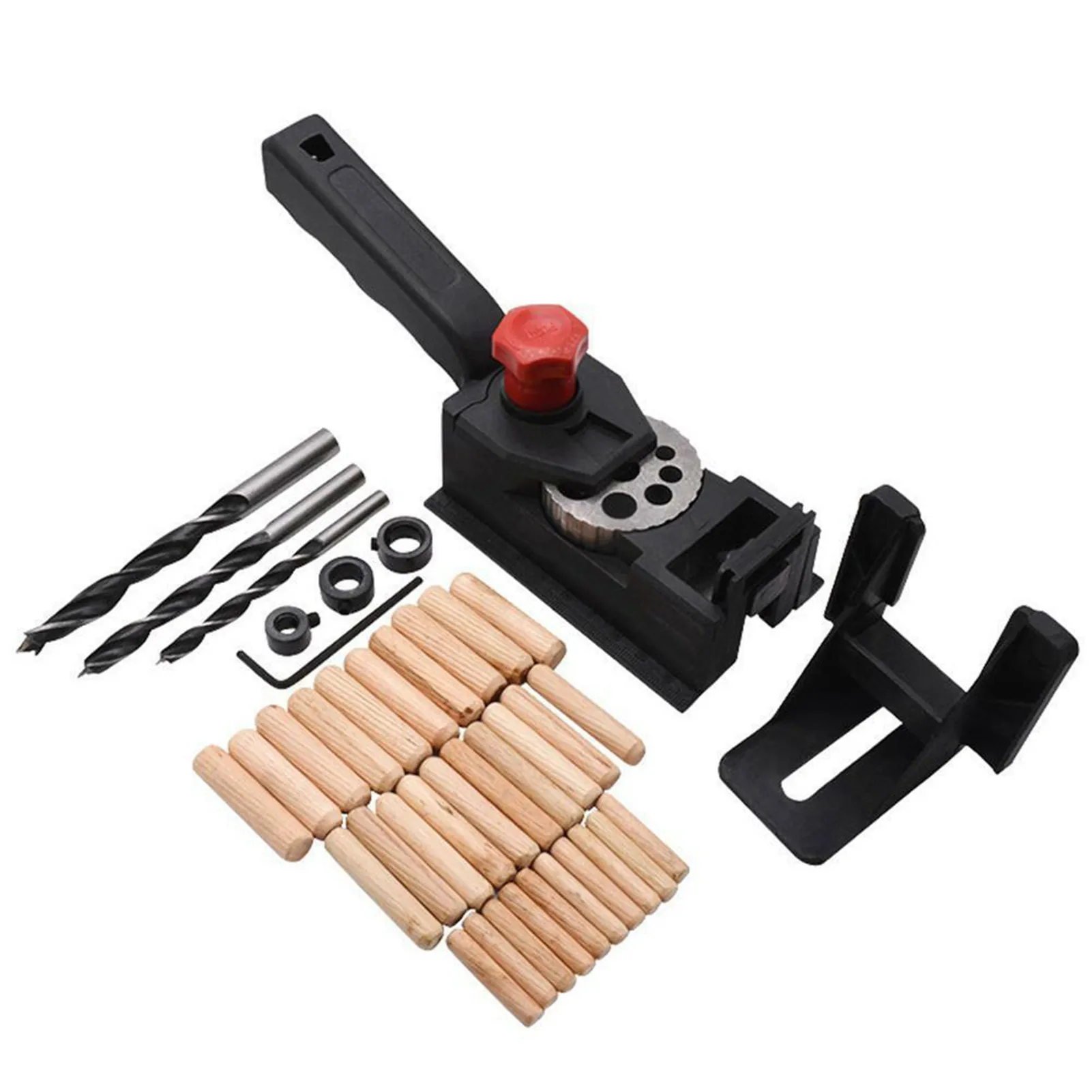 

Pocket Hole Jig Punch Locator 3 Woodworking Drill Bit With 3 Stop Rings 30 Wooden Plugs Hexagon Wrench For Joinery Work