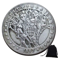 1893 angel tree funny old coin challenge coin us old coins morgan dollars coin perfect gift for friendsgift bag