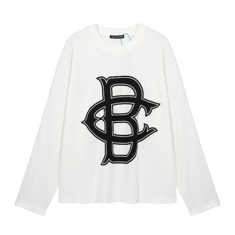 

Cole Buxton White Letters Logo Print Long Sleeve T-Shirt Best Quality Mens Womens Autumn Winter Round Neck T-Shirt