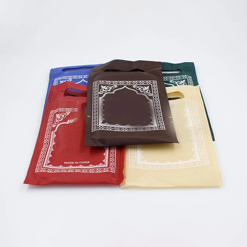 

Muslim Prayer Carpet Foldable Islamic Interactive Praying Ritual Mat Ornament for Eid Ramadan Party Decoration Religious Gift Su