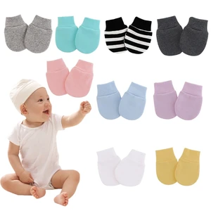 1 пара детских мягких хлопковых перчаток против царапин для новорожденных для защиты лица от царапин