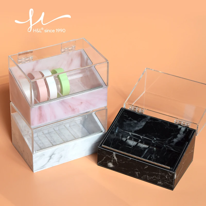 

H&L Portable Transparent Acrylic Tape Eyelash Supplies Cutter Easy To Cut Off Micropore Paper Medical Tape Tool