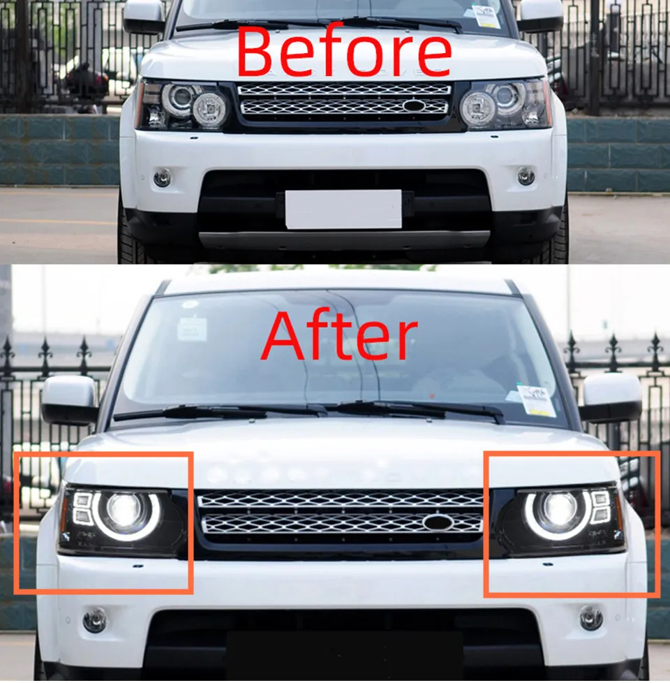 

Head Lamp For Land Rover Range Rover Sport 2010-2013 L320 LED Headlight Upgrade Defender Style Headlights Automobile Auto Parts