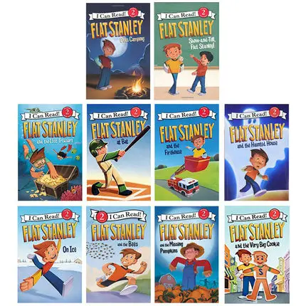 10Pcs Original Popular Education Books I Can Read 2 Flat Stanley Colouring English Activity Story Picture Book