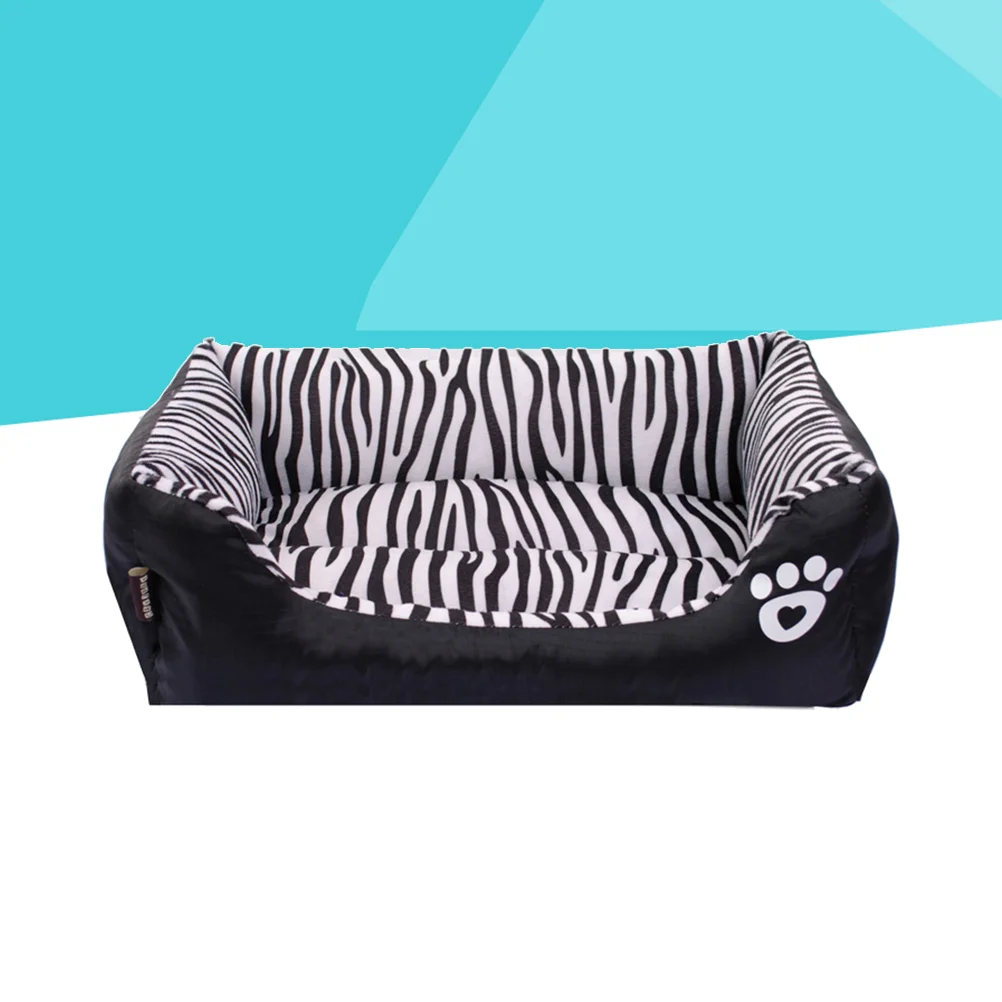 

Zebra Pattern Pet Bed Autumn and Winter Warm Pet Dog Bed Cushion Cosy Cat House Mat Size S
