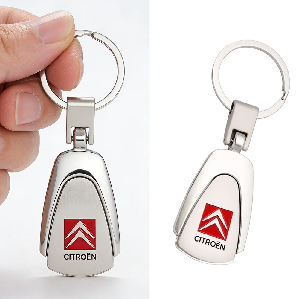 Фото Брелок для ключей Citroen: полированный цинковый сплав, подвеска-щит с логотипом Citroën, прочный аксессуар для ключей Citroen C3 C4 C5 Cactus №1