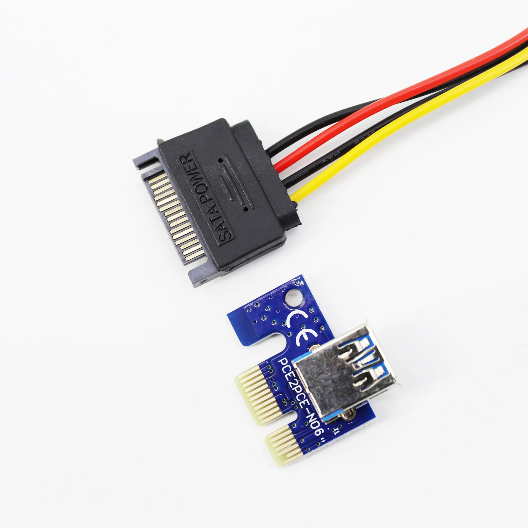 CHIPAL 0 6 м 1 VER006S PCI-E 1X до 16X карта расширения PCIe Extender SATA к 4-контактному кабелю питания