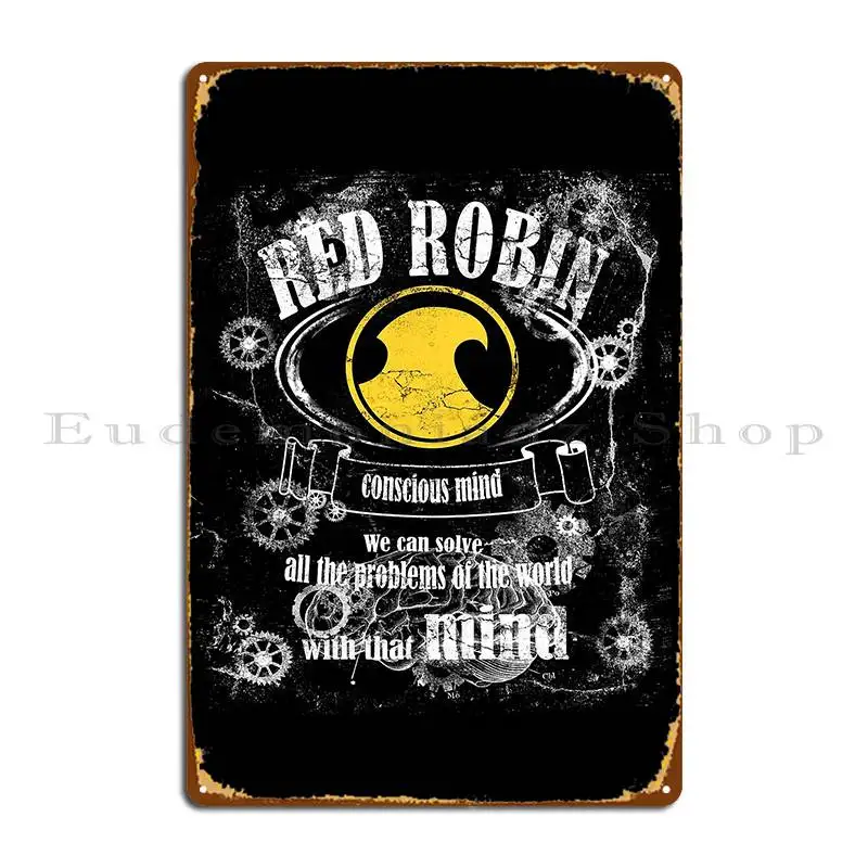 Красный метка Robin металлические знаки в стиле виски украшение для кино клуба
