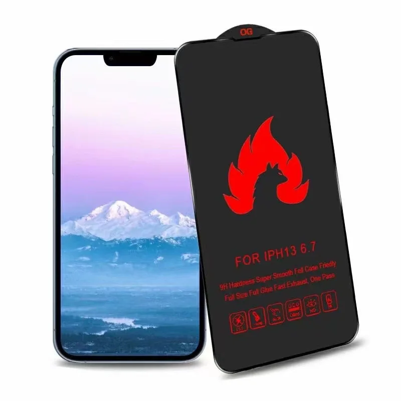 10pcs Fire Wolf 0.25MM ESD anti-static anti dust Tempered Glass For iPhone 14 13 12 Pro Max iPhone XS 12 11 screen protector