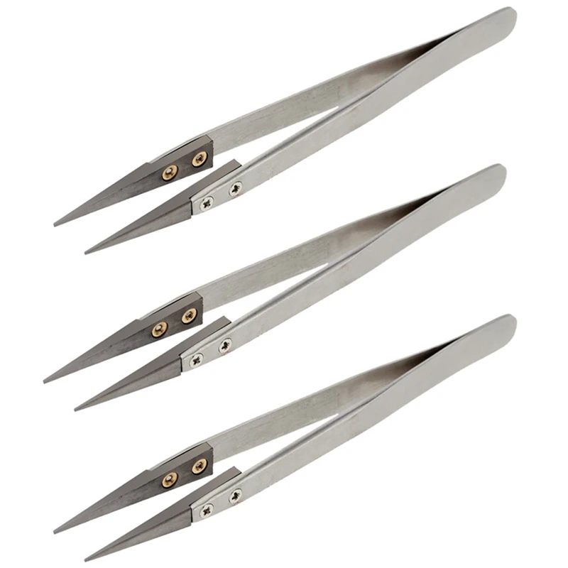 

3 пинцета керамические пинцеты с ручкой из нержавеющей стали