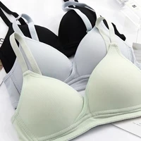 japanese vertical striped underwear female student bra without steel ring thin section girl small breasts gathered top women bra