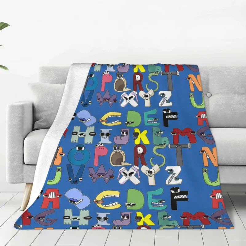 

Villain Letter Abc Wool Blanket Boys Matching Evil Alphabet Lore Customized Throw Blankets for Bed Sofa Couch Plush Thin Quilt