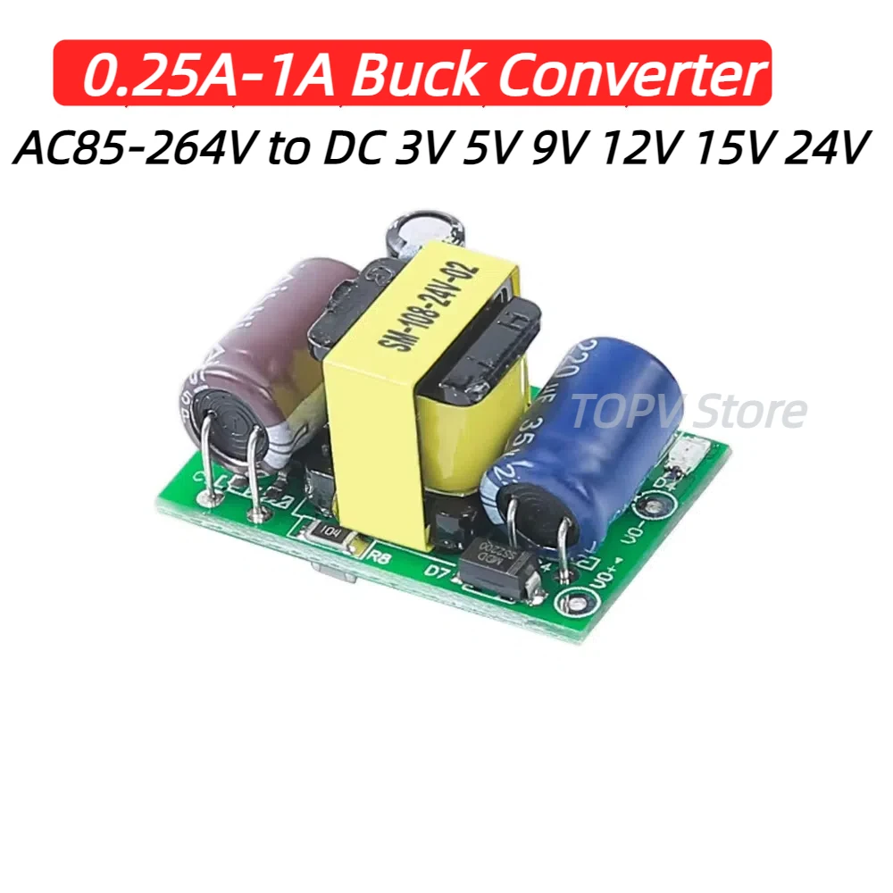 Фото Модуль понижающего преобразователя напряжения AC85-264V в DC 3V 5V 9V 12V 15V 24V, плата питания AC-DC, 0.25A-1A, AC-DC конвертер №1
