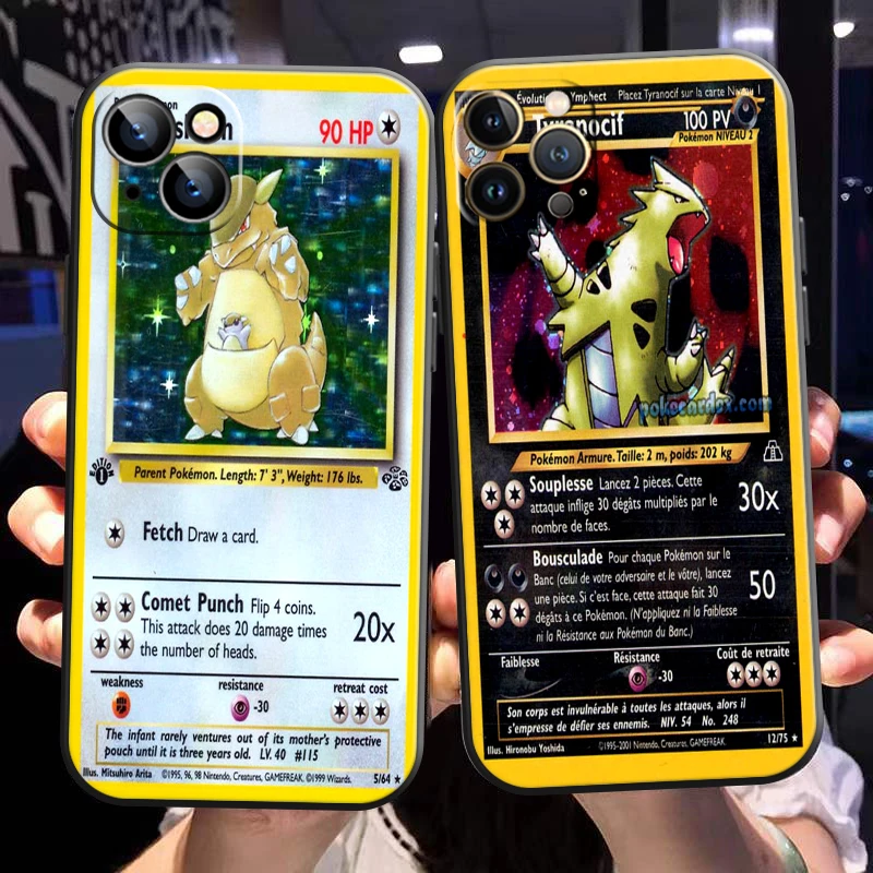 

Pokemon Cards For Apple iPhone 13 12 11 Pro 12 13 Mini X XR XS Max 5 6 6S 7 8 Plus SE2020 Phone Case Bumper Carcasa Black Funda