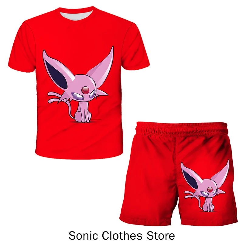 

Pokemon T Shirt 2 Piece Sets Kids Tracksuit Boy's Oversized Clothes 3d Printed T Shirts Boys Suit Summer Fashion Tshirt Shorts