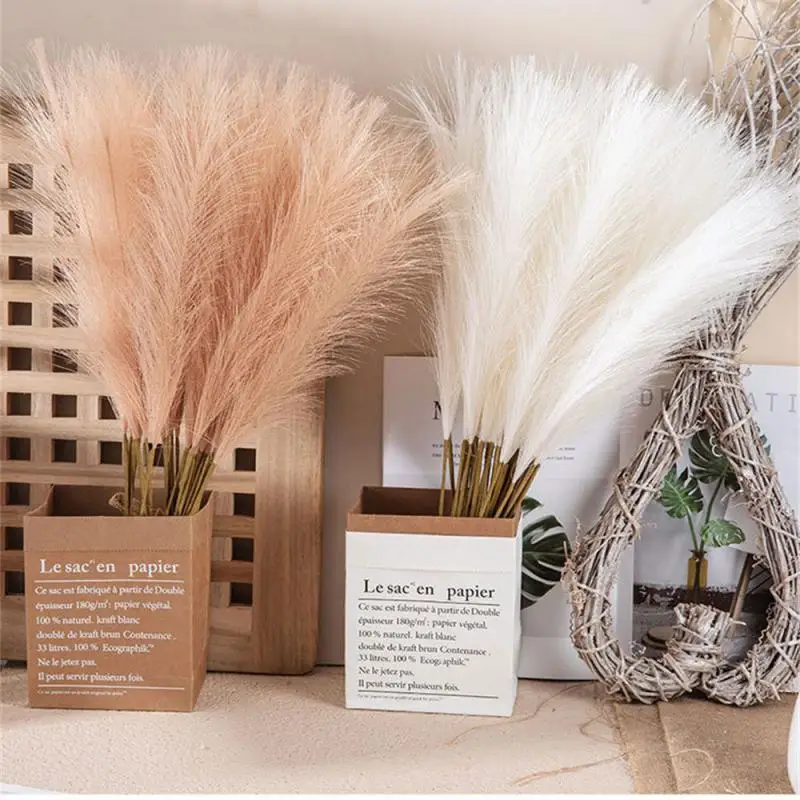 

56.5CM Fluffy Pampas Grass Boho Decor Flower Fake Plant Reed Simulated Wedding Party Home Decoration Artificial Flower Reed