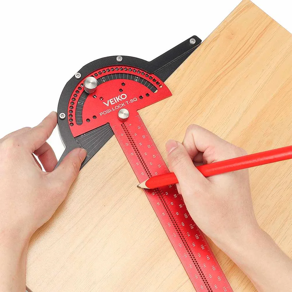 

300mm T-Type Woodworkers Edge Rule Protractor Woodworking Ruler Angle Measure Aluminum Alloy Carpentry Layout Carpenter Tools