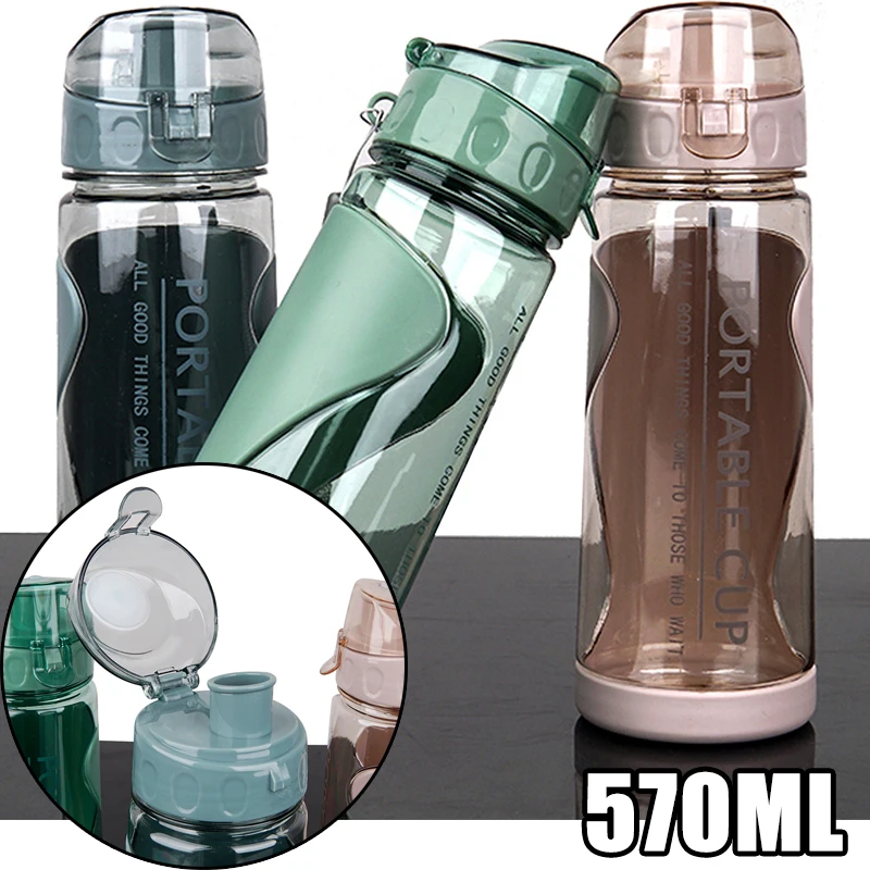 

570ML Sports Water Bottle Outdoor Sport Large Capacity Water Bottles Gym Portable Shaker Mug Travel Kettle Plastic Water Cup
