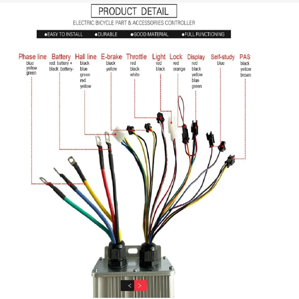 

Scooter Retrofit Scooter Controller 185x108x57 48-72V Black Brake Sensor Kit Controller For Ebike Scooter Metal+ABS