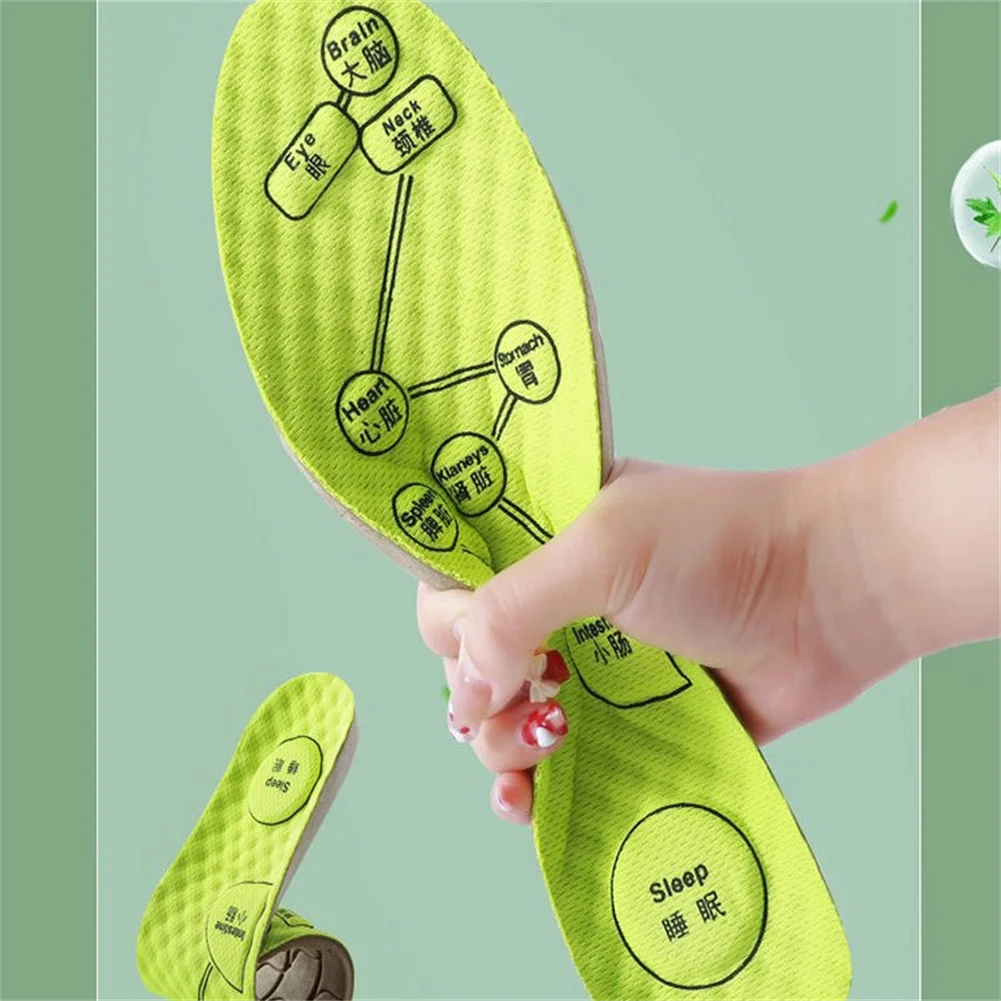 Foot Acupressure Insole Men Women Soft Breathable Sports Cushion Inserts Sweat-absorbing Deodorant Insole Shoe Pads