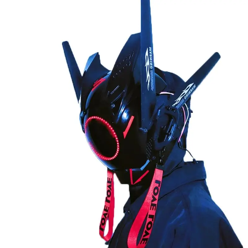 

Games Role-Play Gothic Mask Props Cosplay Horn Headgear Performance Punk Mask Function HD Halloween Gifts Dress Accessories
