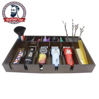 barertop hairdressing tool wood storage box electric clipper display stand salon barber scissor comb socket new station tray