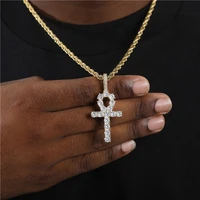 hip hop jesus cross pendant with rope chain micro pave aaa cubic zirconia luxury style necklace for mens