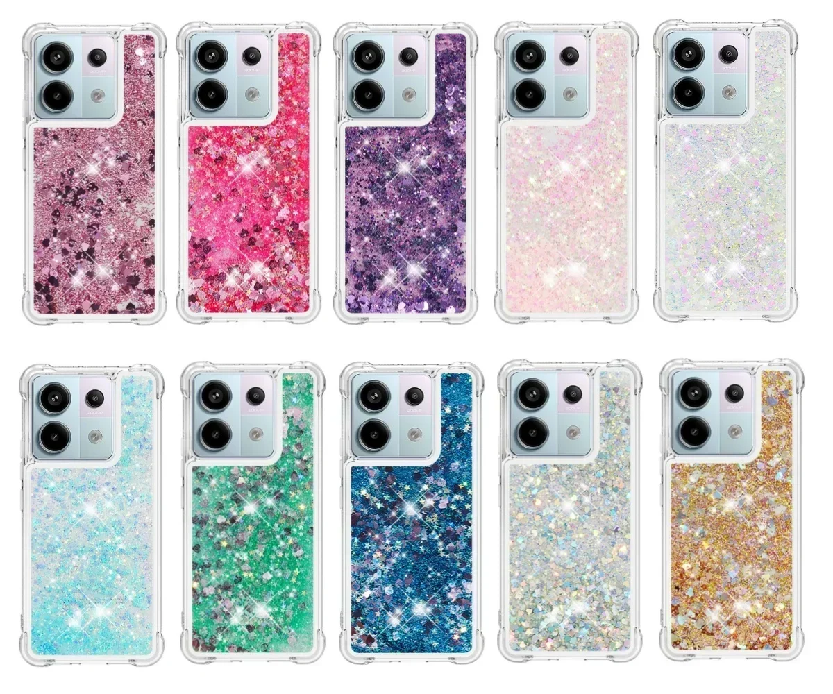 Блестящий чехол Quicksand для Redmi Note 12 Pro 12S 12C 10C A1 Plus Mi Xiaomi с ультра-кольцом на палец и