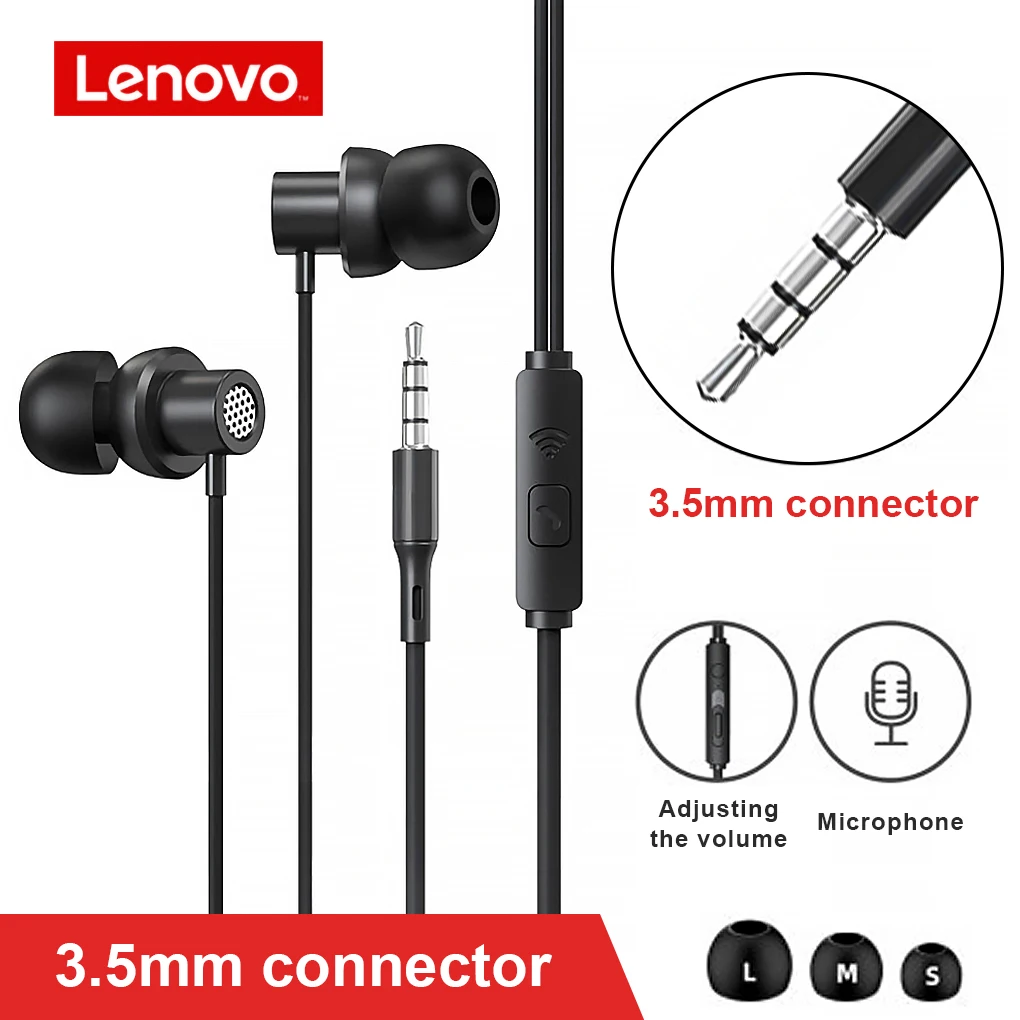 

2022 New Lenovo TW13 Wired Earphone Headphones with Mic Noise Canceling In-Ear Headset 3.5mm Jack/ Type-C Earphones Earbuds