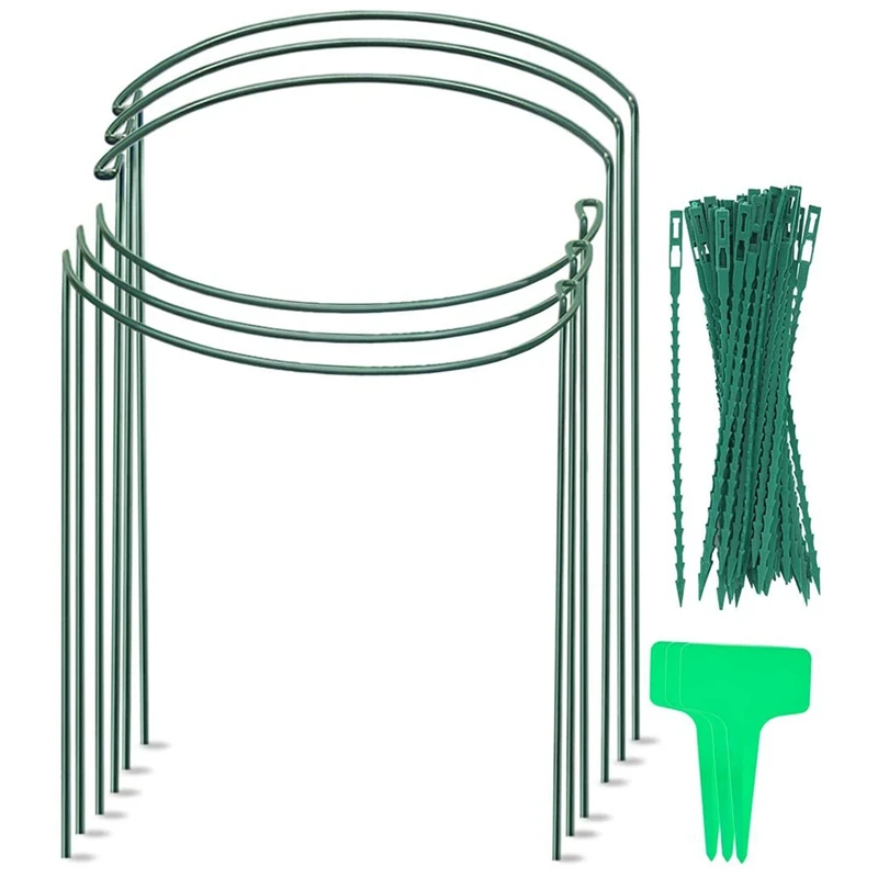 

Garden Support Stake, 6-Pack Half Round Metal Garden Plant Supports, Garden Plant Support Ring, Garden Plant Support